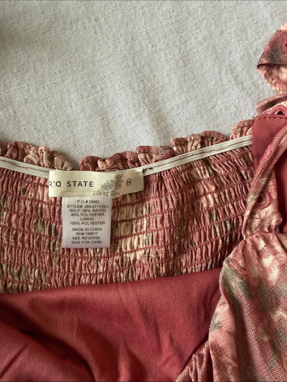 Altar’s State Size M Pink Floral Tie-Strap - Picture 6 of 6